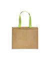 Borsa in juta, manici lunghi colorati e soffietto Handle