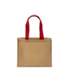 Borsa in juta, manici lunghi colorati e soffietto Handle