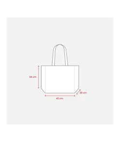 Borsa in juta, manici lunghi colorati e soffietto Handle