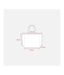 Borsa in juta, manici lunghi e soffietto alla base Handle