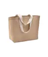 Borsa in juta, manici lunghi e soffietto alla base Handle