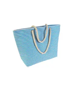Borsa mare in poliestere con soffietto alla base e chiusura a zip