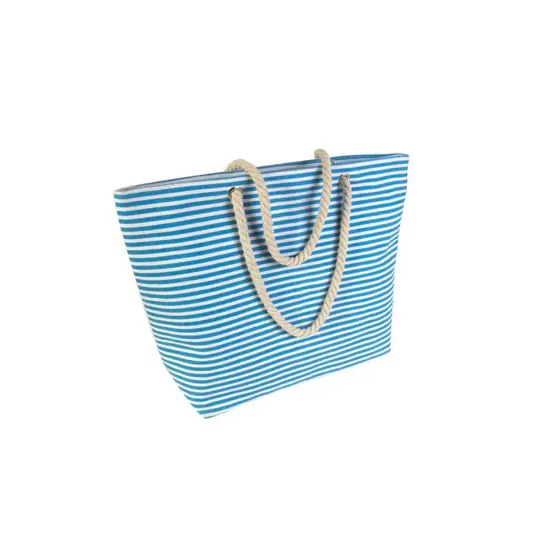 Borsa mare in poliestere con soffietto alla base e chiusura a zip