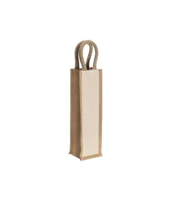 Borsa portabottiglia in juta e cotone da 280 gr/m2, con manici in corda Handle
