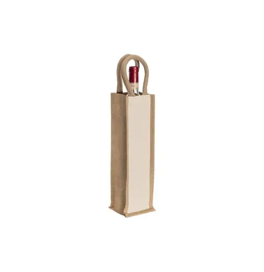 Borsa portabottiglia in juta e cotone da 280 gr/m2, con manici in corda Handle