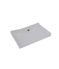 Busta portadocumenti in PP 150 con 1 tasca e chiusura a clip (A5), con soffietto