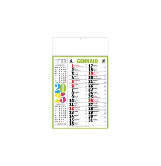 Calendario mensile da muro 2025