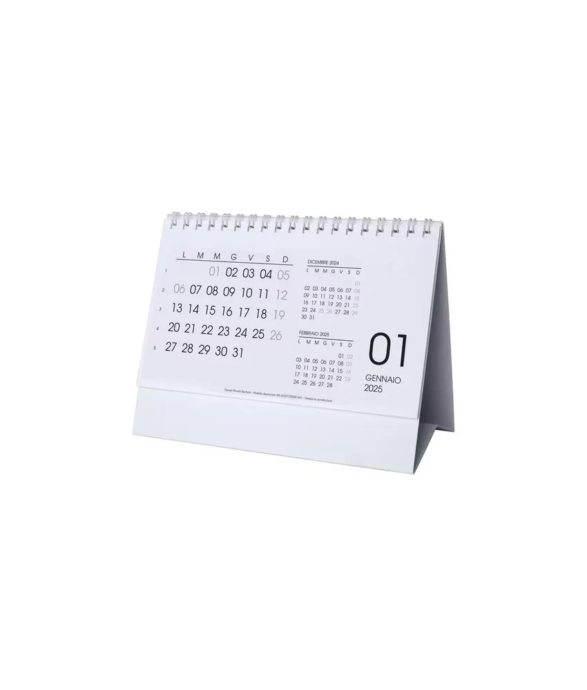 100 pezzi Calendario mensile da tavolo 2025, rilegato a spirale