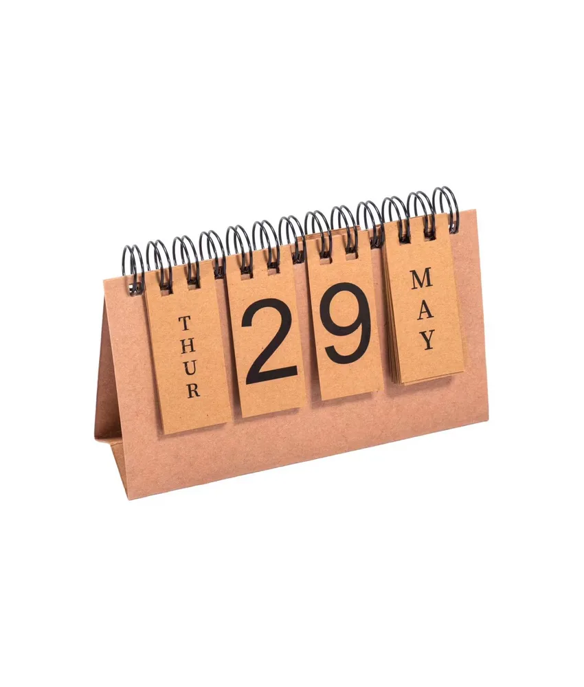100 pezzi Calendario perpetuo 2025, in cartoncino con spirale - giorni e mesi in inglese