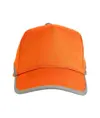 Cappellino ad alta visibilità in cotone, 5 pannelli con bande e chiusura catarifrangenti