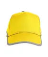 Cappellino ad alta visibilità in cotone, 5 pannelli con bande e chiusura catarifrangenti