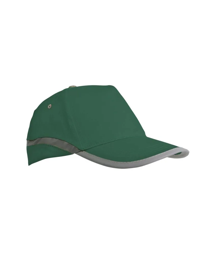 50 pezzi Cappellino ad alta visibilità in cotone, 5 pannelli con bande e chiusura catarifrangenti