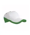 Cappellino in cotone, 5 pannelli, base bianca e bordi colorati