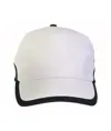 Cappellino in cotone, 5 pannelli, base bianca e bordi colorati