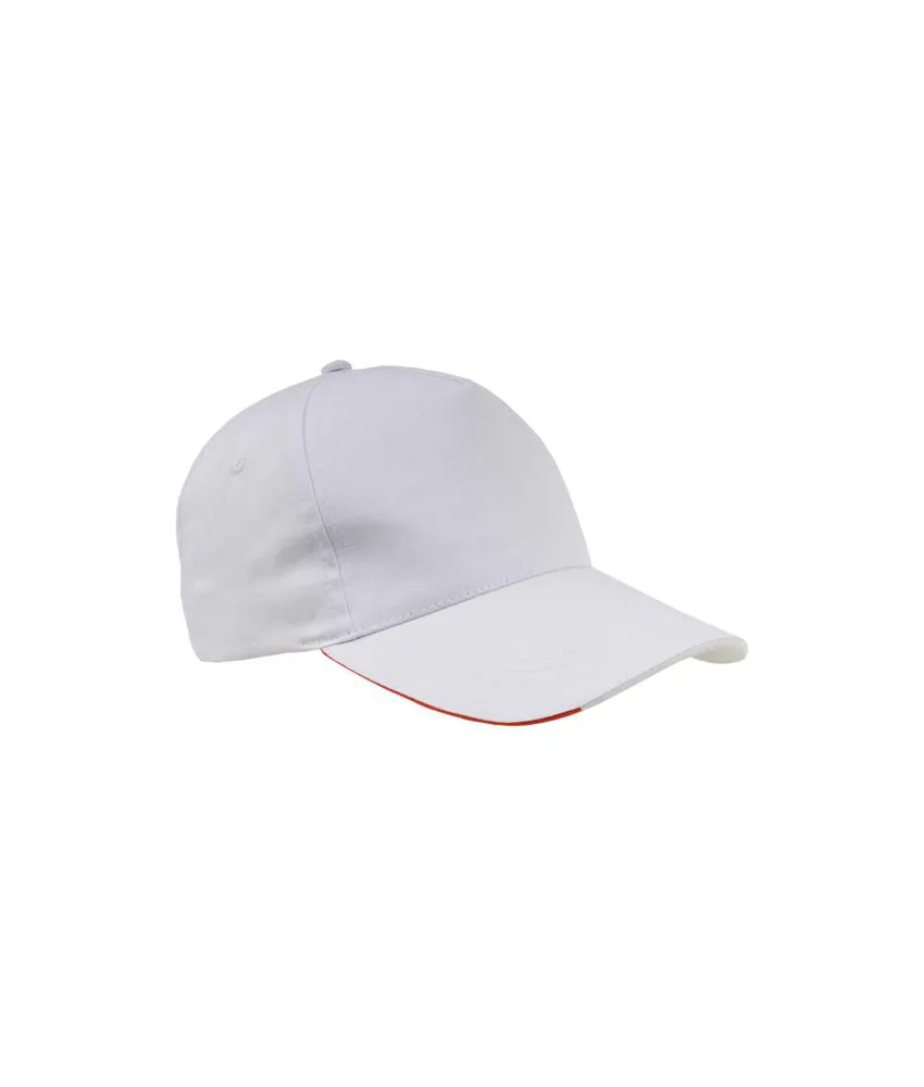 50 pezzi Cappellino in cotone, 5 pannelli con profilo e ricamo tricolore