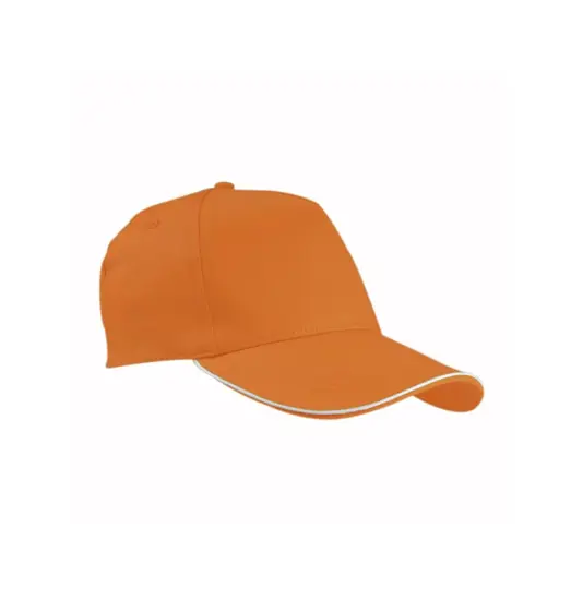 Cappellino in cotone, 5 pannelli con profilo in contrasto