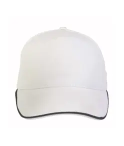 Cappellino in cotone, 5 pannelli con profilo in contrasto