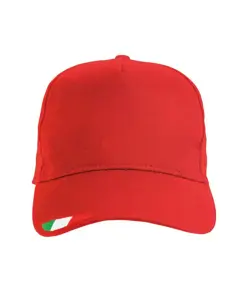 Cappellino in cotone, 5 pannelli con ricamo tricolore