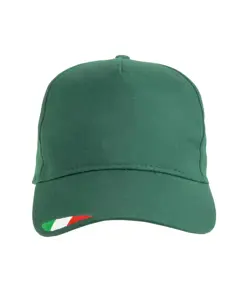 Cappellino in cotone, 5 pannelli con ricamo tricolore