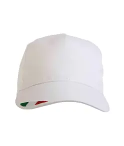 Cappellino in cotone, 5 pannelli con ricamo tricolore
