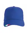 Cappellino in cotone, 5 pannelli con ricamo tricolore