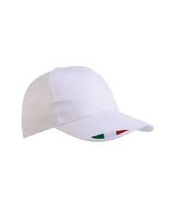 Cappellino in cotone, 5 pannelli con ricamo tricolore