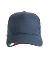 Cappellino in cotone, 5 pannelli con ricamo tricolore