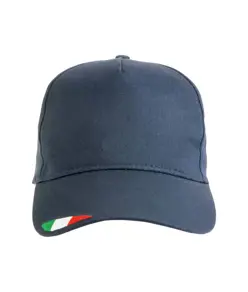 Cappellino in cotone, 5 pannelli con ricamo tricolore