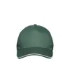 Cappellino in cotone 5 pannelli, visiera sandwich in contrasto con chiusura con velcro