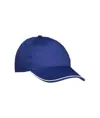 Cappellino in cotone 5 pannelli, visiera sandwich in contrasto con chiusura con velcro