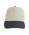 Cappellino in cotone naturale, 5 pannelli con visiera colorata
