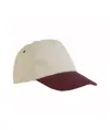 Cappellino in cotone naturale, 5 pannelli con visiera colorata