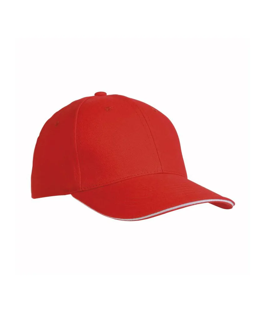 25 pezzi Cappellino in cotone pesante, 6 pannelli con visiera "sandwich"