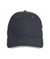 Cappellino in cotone pesante, 6 pannelli con visiera "sandwich"