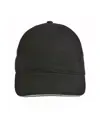 Cappellino in cotone pesante, 6 pannelli con visiera "sandwich"