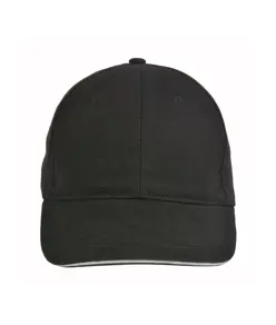 Cappellino in cotone pesante, 6 pannelli con visiera "sandwich"