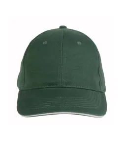 Cappellino in cotone pesante, 6 pannelli con visiera "sandwich"