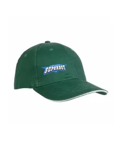 Cappellino in cotone pesante, 6 pannelli con visiera "sandwich"