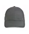 Cappellino in cotone pesante, 6 pannelli con visiera "sandwich"