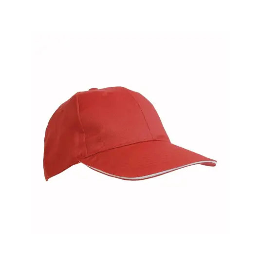 Cappellino in cotone/polyester, 6 pannelli con visiera sandwich