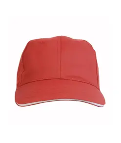 Cappellino in cotone/polyester, 6 pannelli con visiera sandwich