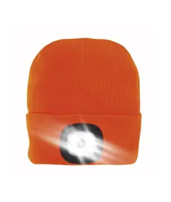 Cappellino in maglia 100% acrilico pesante con luce LED removibile e ricaricabile USB