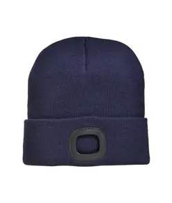 Cappellino in maglia 100% acrilico pesante con luce LED removibile e ricaricabile USB