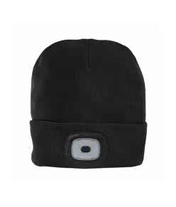 Cappellino in maglia 100% acrilico pesante con luce LED removibile e ricaricabile USB