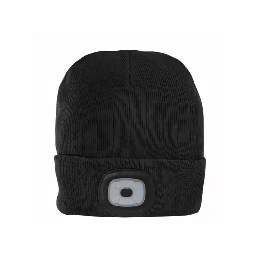 Cappellino in maglia 100% acrilico pesante con luce LED removibile e ricaricabile USB
