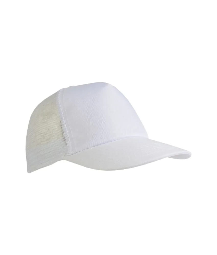 50 pezzi Cappellino in poliestere, 5 pannelli con calotta a rete