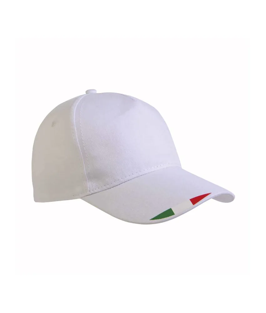 50 pezzi Cappellino in poliestere 5 pannelli con stampa tricolore