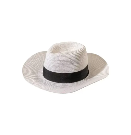 Cappello in paglia di carta con fascia elastica 3 cm applicabile e personalizzabile