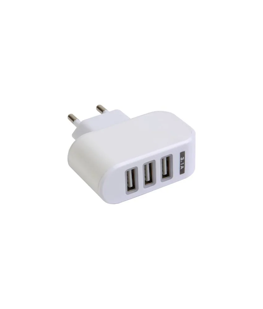 50 pezzi Caricatore multi-porta USB da parete ,in plastica con tre ingressi