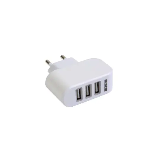 Caricatore multi-porta USB da parete ,in plastica con tre ingressi